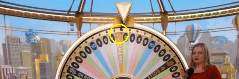 モノポリーライブのホイール上「?」マスに黄色マーカーの画像