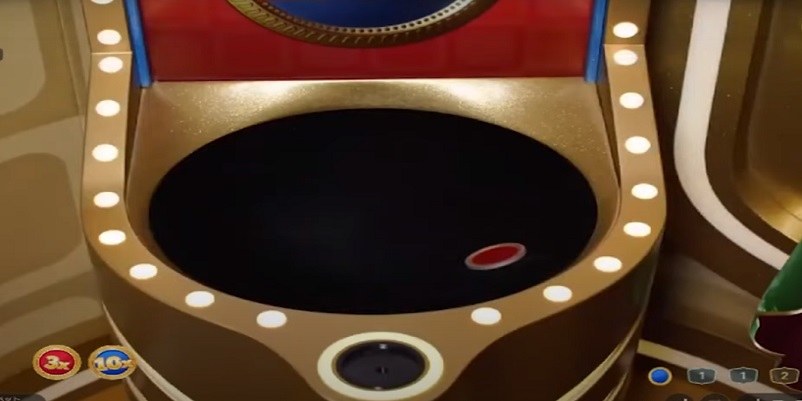 クレイジータイムのコインフリップでコインが落ちてくる画面