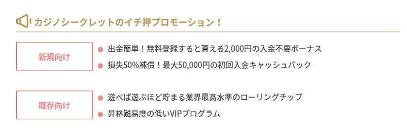 オンラインカジノの一押しプロモーションの見方