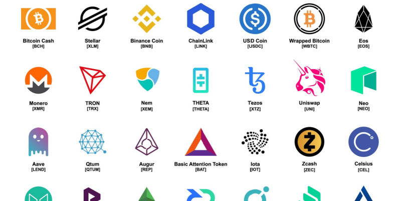 仮想通貨のロゴ一覧